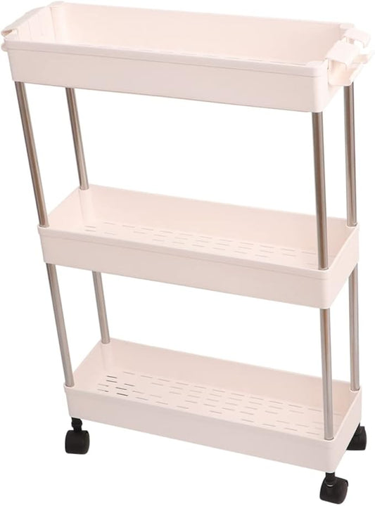 Cabilock 1pc Plastic Multi-Layer Bathroom Storage Rack White Organizer for Kitchen and Bathroom Space-Saving Shelf for Toiletries and Accessories