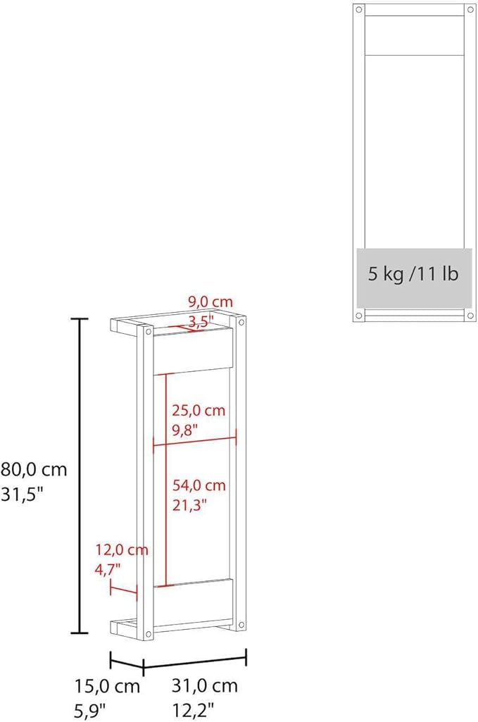 HomeStock Wall Mounted Shelf - Floating Shelves for Bathroom - Open Frame Design - Natural Oak Finish