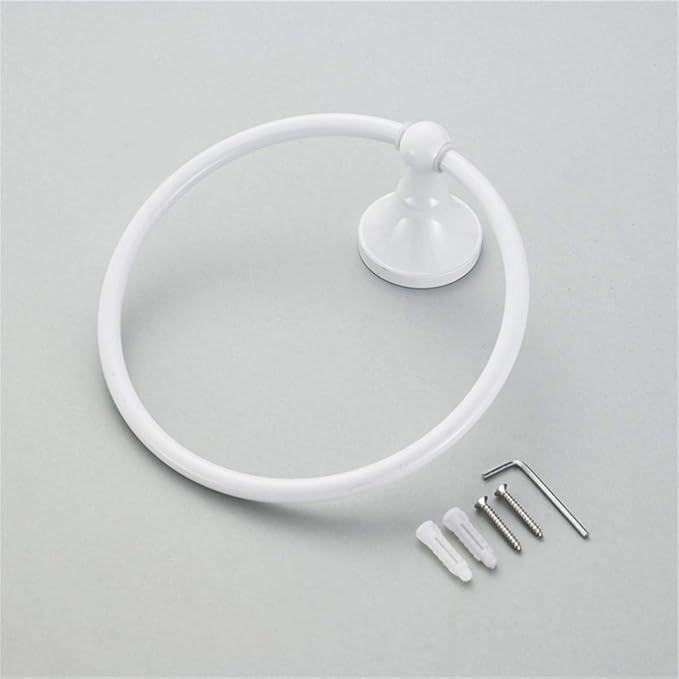 Flybath Towel Ring Brass White Finish Hanger Holder for Bathroom Accessories Wall Mounted