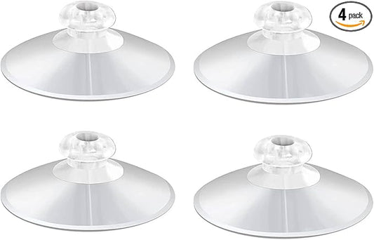 Shower Caddy Connectors Suction Cups for Bathroom, 2 Inch PVC Plastic Heavy Strength Large Clear Sucker Without Hooks, Replacement Suction Cups Compatible with iDesign (4 PCS)