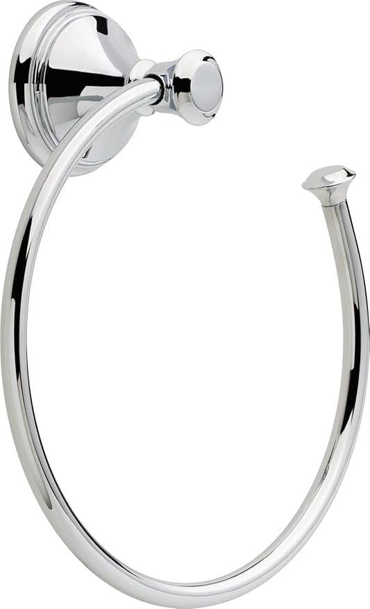 Delta Cassidy (1-Pack) Hand Towel Holder Polished Chrome Towel Racks for Bathroom Wall Square Towel Ring Holder for Bath Towel Hanger for Kitchen, Bathroom Accessories 79746