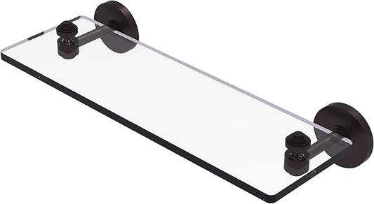 Allied Brass SB-1/16-ABZ South Beach Collection 16 Inch Glass Vanity Beveled Edges Shelf, Antique Bronze