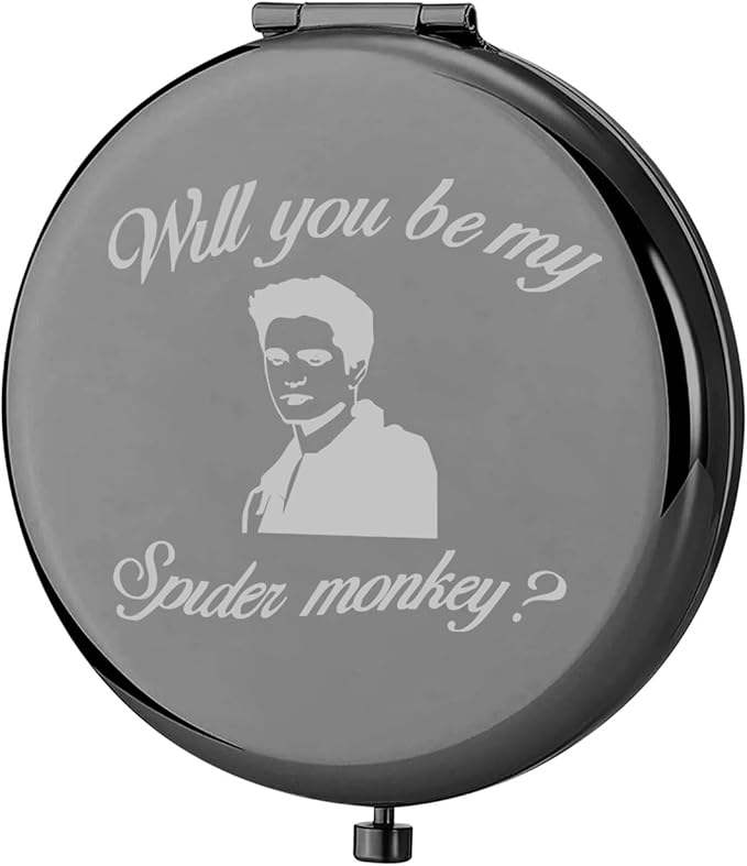 KEYCHIN Vampire Movie Pocket Mirror Vampire Edward and Bella Fans Gifts Will You Be My Spider Monkey Compact Mirror for Women Girls Teenager (Spider Monkey-BL)