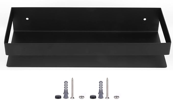 Matt Black Stainless Steel Bathroom Shelf 30cm, Kitchen Storage Rack, Durable and Waterproof - Elegant Design, Easy to Clean, Ideal for Home Organization