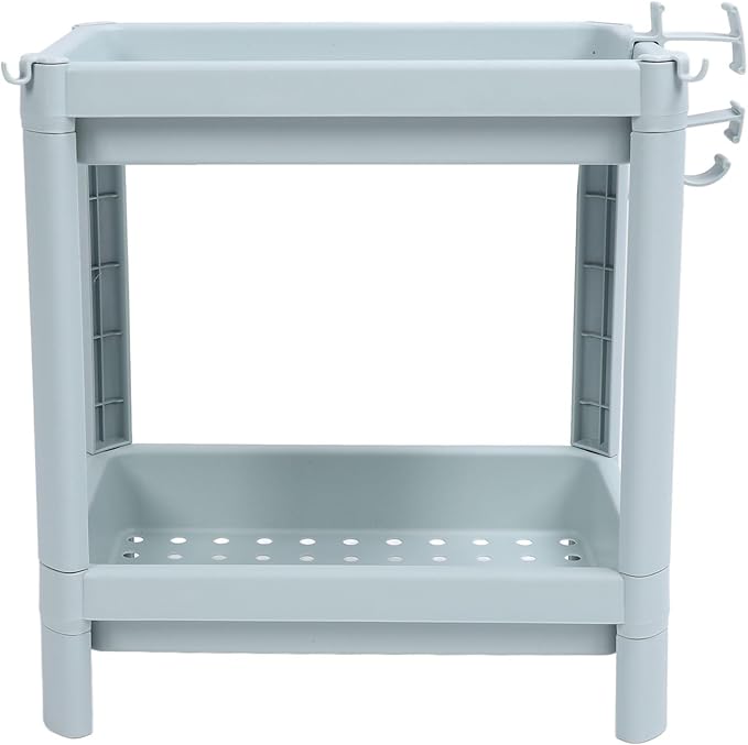 Storage Shelf for Bathroom, Open Shelf for Bathroom Storage, Independent Corner Shelf, Storage Shelf, Nordic Blue (2 (2 Tier)