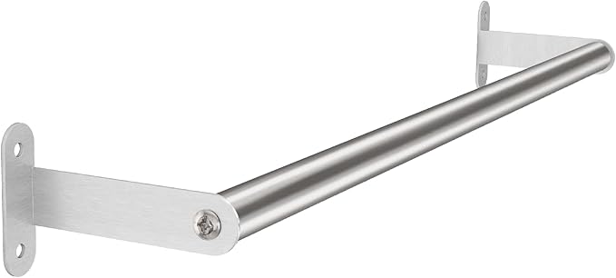 MKO Towel Rod for Bathroom, 16 Inch Heavy Duty Bath Hand Towel Holder Rod, Single Towel Bar Wall Mounted, Brushed Nickel