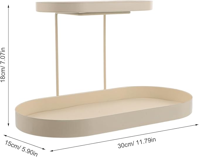 Bathroom Counter Organizer, 2 Tier Standing Vanity Organizer Shelf for Bathroom Storage Organization, Countertop Skincare Makeup Holder, White