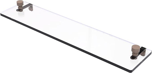 Allied Brass FT-1/22-SHB Foxtrot 22 Inch Glass Vanity Shelf with Beveled Edges, Shaded Beige