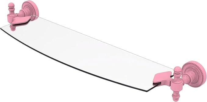 Allied Brass Retro Dot Collection Glass Vanity Shelf with Integrated Towel Bar