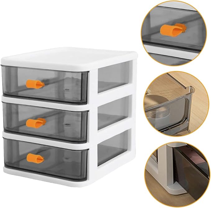 Desktop Mini Cabinet for Kitchen Seasoning Storage Three-layer Pull-out Organizer for Office and Home Use and Practical Design for Tidy Spaces