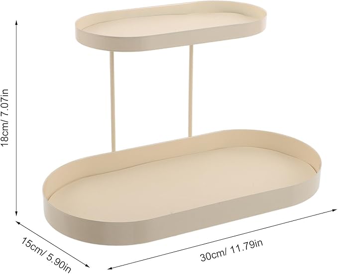 Bathroom Counter Organizer, 2 Tier Standing Vanity Organizer Shelf for Bathroom Storage Organization, Countertop Skincare Makeup Holder, White