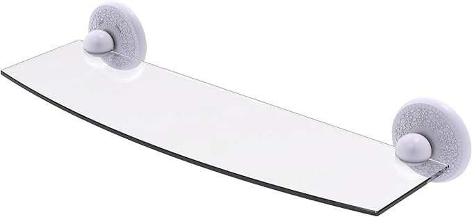 Allied Brass PMC-33/18-WHM Prestige Monte Carlo Collection 18 Inch Glass Shelf, Matte White