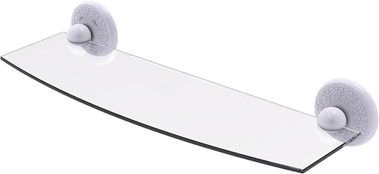 Allied Brass PMC-33/18-WHM Prestige Monte Carlo Collection 18 Inch Glass Shelf, Matte White