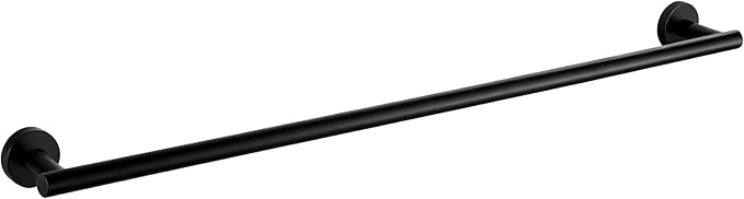 SEIDO Towel Holder with 21.4" Hanging Length, 304 Stainless Steel Black Towel Bar for Bathroom Wall, One-Piece Towel Racks for Bathroom Without Assembly, 24 Inch, Matte Black