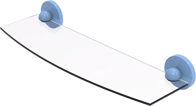 Allied Brass 1033/18-FTB Skyline Collection 18 Inch Glass Shelf, Flat Troll Blue