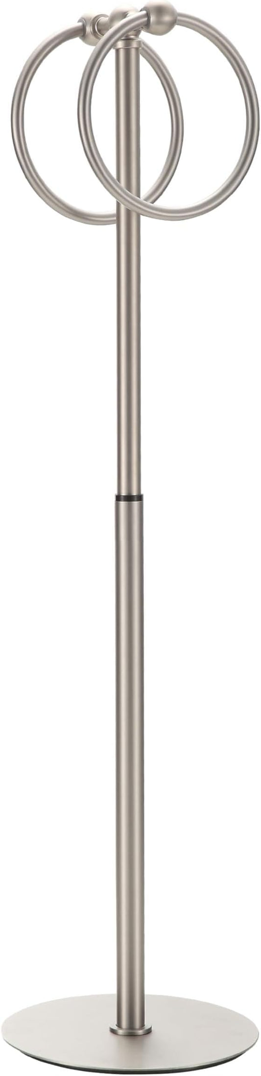 Adjustable Brush Nickel Towel Rack,Freestanding Bathroom Towel Holder