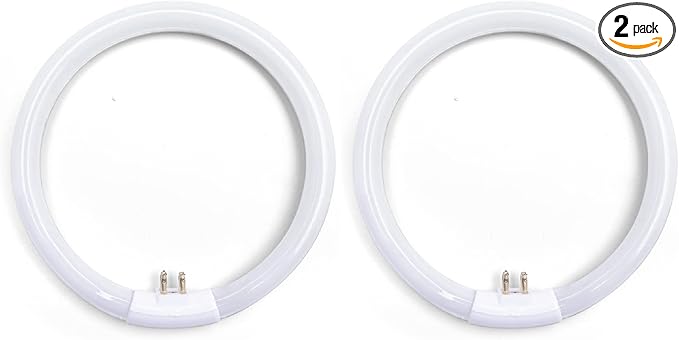 lumenivo 5.5 Inch Outside Diameter, T4 12W 6400K Circular Fluorescent Bulb, Replacement for Conair Round Makeup Mirror - 2 Pack