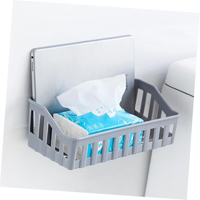 GLEAVI 3Pcs Self Adhesive Wall Mounted Storage Rack Punch Plastic Organizer for Bathroom Kitchen Versatile Shelf for Toiletries Condiments and More Random Color
