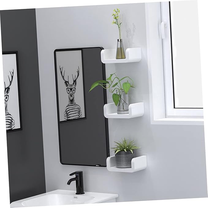 Bathroom Wall Hanging Rack Space-Saving Storage Shelf for Toiletries Easy Install