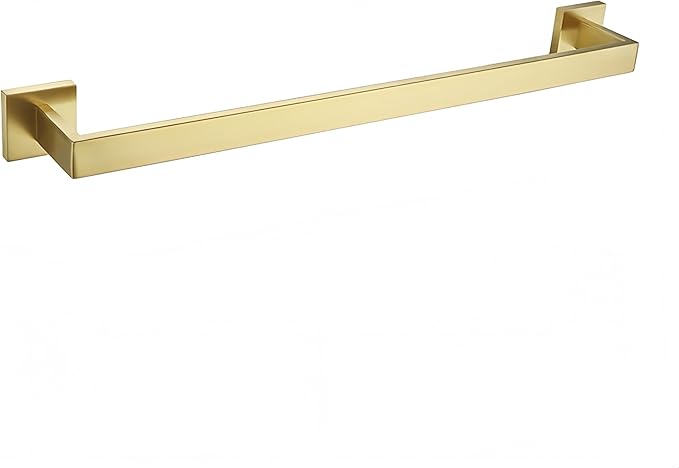 SEIDO 36 Inch Brushed Gold Towel Bar, Heavy Duty & Rust-Proof 304 Stainless Steel Bath Towel Holder, Modern Square Wall Mounted Towel Rack for Bathroom, Kitchen, RV