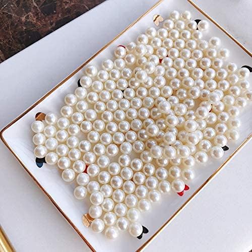 Sooyee Acrylic Makeup Brush Holder Organizer with 8mm White Pearls + 1700-Pcs Loose Beads no Hole 1.1 Lbs (8mm,Ivory)