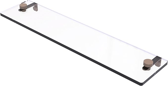 Allied Brass NS-1/22-SHB 22 Inch Glass Vanity Shelf with Beveled Edges, Shaded Beige