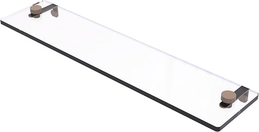 Allied Brass NS-1/22-SHB 22 Inch Glass Vanity Shelf with Beveled Edges, Shaded Beige