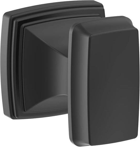Amerock BH36030MB | Matte Black Single Robe Hook | 2-1/8 in. (54 mm) Length Towel Holder | Revitalize | Towel Hook for Bathroom | Bathroom Hardware | Bath Accessories