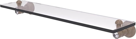 Allied Brass CC-1-22-SHB Carolina Crystal Collection 22 Inch Glass Shelf, Shaded Beige