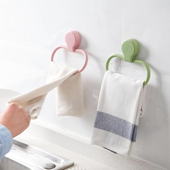 Hand Towel Ring, Adhesive Towel Holder, Towel Rings for Bathroom Wall, Towel Ring Hand Towel Holder for Wall Mounted Round Towel Hanger, Hand Towel Holder for Bathroom