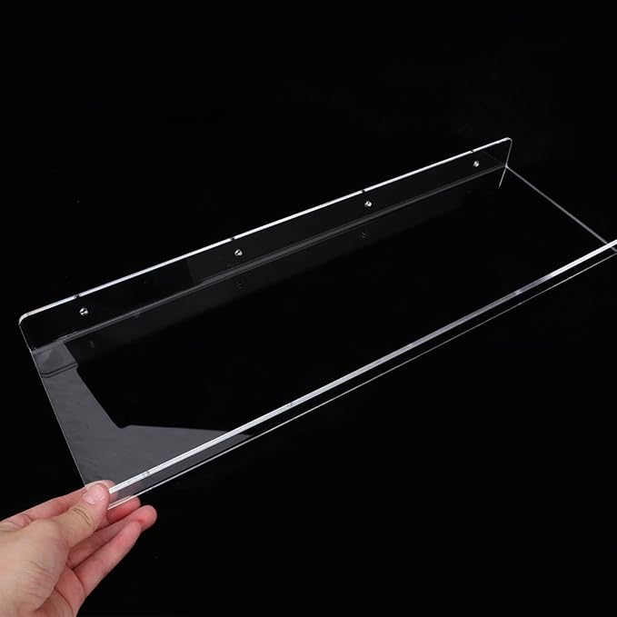 Acrylic Wall Mounted Shelf for Bathroom Storage Floating Rack for Toiletries and Accessories Easy Installation Space-Saving -Shaped Style