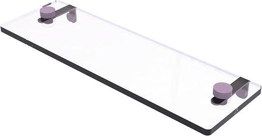 Allied Brass NS-1/16-LVN 16 Inch Glass Vanity Shelf with Beveled Edges, Lavender