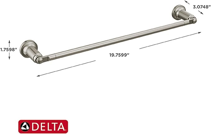 Delta Saylor (1-Pack) 18'' Towel Rack for Bathroom Stainless Steel Towel Bar for Bathroom Wall Towel Holder Rod Wall Mounted 73518-SS