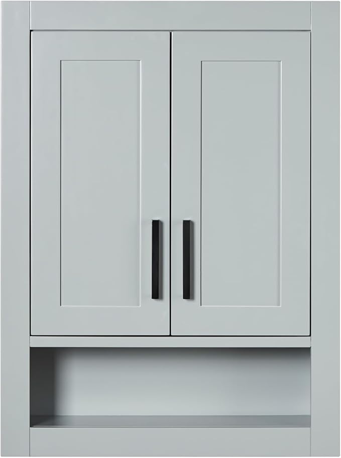 ARIEL Bathroom wall Cabinet 31" H x 23.1W x 8" D - Open Shelf - Grey