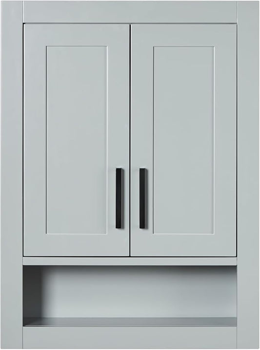 ARIEL Bathroom wall Cabinet 31" H x 23.1W x 8" D - Open Shelf - Grey