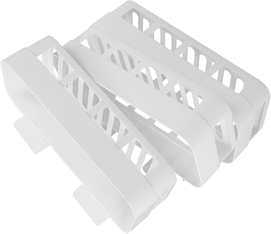 BESTYASH 3-Piece Wall Mounted Storage Rack Set White Rectangle No Drill Adhesive Bathroom Shelf for Toiletries and Kitchen Supplies Easy Install Space Saving Organization