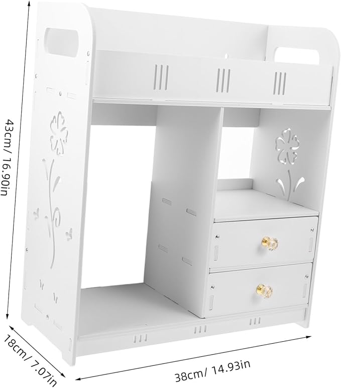 ABOOFAN Wall-Mounted Makeup Organizer Rustic Storage Shelf for Bathroom Kitchen Easy to Install Wall Decor Rack Multi Holder for Cosmetics Toiletries