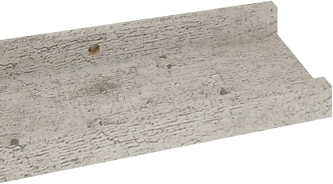 Concrete Gray Wall Shelves Set of 2, 23.6 Inch Floating for Living Room Decor, Industrial MDF Storage Shelves with 11lb Capacity for Books Plants Display