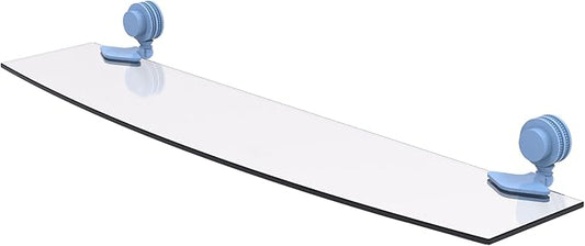 Allied Brass 433D/24-FTB Venus Collection 24 Inch Glass Shelf with Dotted Accents, Flat Troll Blue