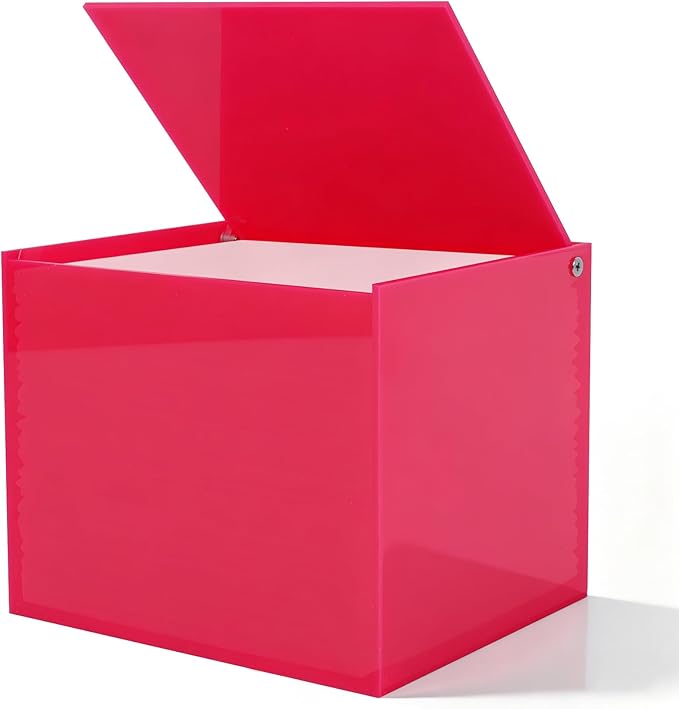 Hot Pink Acrylic Disposable Face Towel Holder-Compatible with Clean Skin Club Facial Towel XL, Acrylic Face Towelette Storage Box Container, Cosmetic Organizer for Bathroom Countertop Storage