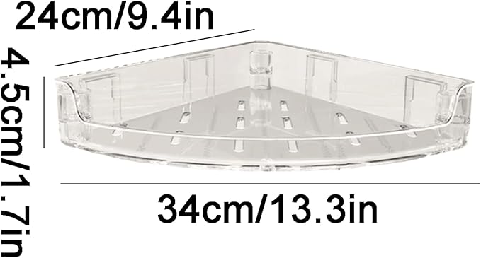 Removable Wall-Mounted Bathroom Shelves Plastic Bathroom Shelves Corner Transparent Bathroom Shelves Large Capacity Large Capacity
