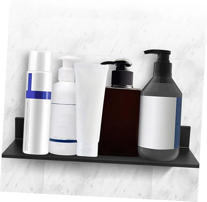 Alipis 2pcs Metal Floating Bathroom Shelf Wall-Mounted Storage Rack for Toiletries and Cosmetics Easy Installation Design for Organized Spaces