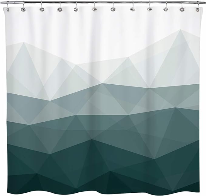 Sunlit Designer Shower Curtain, Popular Shower Curtain, Ombre Dark Green Fabric Shower Curtains for Bathroom Decor, Contemporary Bathroom Curtains, Dark Green