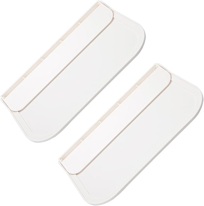 Operitacx Foldable Small Wall-Mounted Bathroom Shelf 2pcs Plastic Floating Adhesive Storage Rack for Towels, Soap, and Phone Organizer