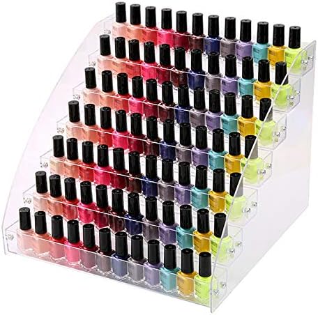 Nail Polish Organizer 84 Bottles of 7 Layers Acrylic Display Rack Eyeglasses Storage Essential Oils Holder Makeup Organizer