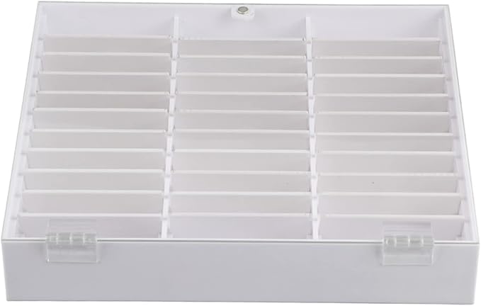 Sonew Nail Art Tips Display Box, Empty Nail Tips Storage Box Fake Nail Display Case Nail Tips Organizer Holder Nail Decoration Container(White)