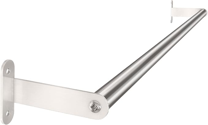Towel Bar for Bathroom, MKO Brushed Nickel Towel Bar for Bathroom Wall Mounted, Stainless Steel Heavy Duty, 24 Inch Single Bath Towel Rod Holder