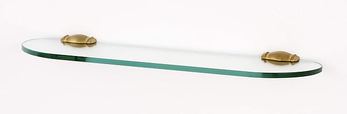 Alno Charlie's Collection 24" Glass Shelf with Brackets - Satin Brass