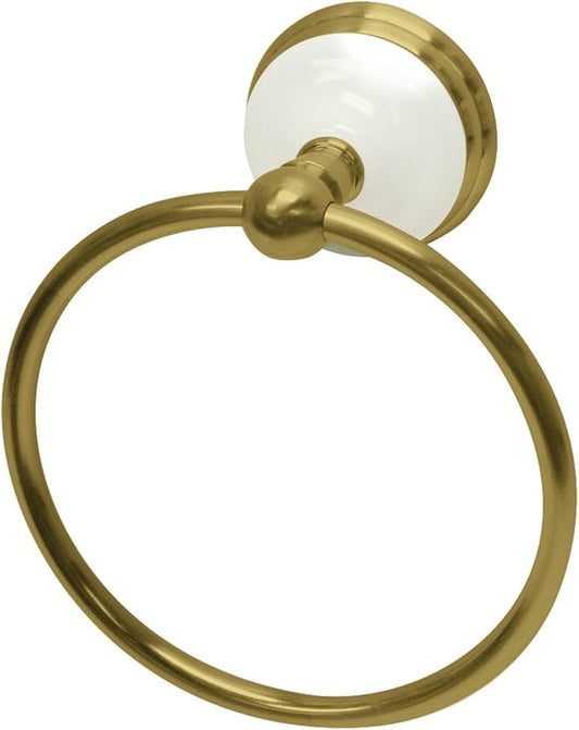 Kingston Brass BA1114BB Victorian Towel-Ring, Brushed Brass 6.13 x 3.06 x 7.31