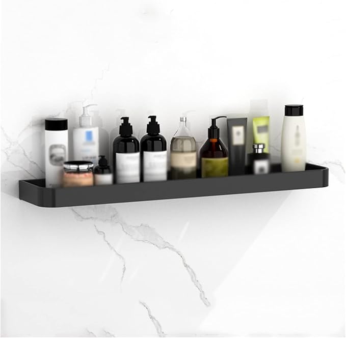 HASMI Bathroom Shelf Storage Organizer Wall Mount，Bathroom Shelf with Rail，Floating Shelves Wall Mounted Storage Shelves for Kitchen, Bathroom Floating Shelves (Size : 60 cm Long)